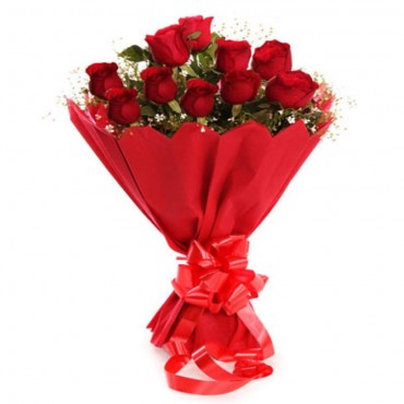 Fresh Flower Bouquet Red Roses Bunch of 08